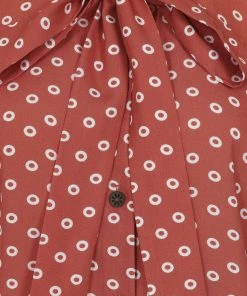 Bright & Beautiful Penny Doughnut Polka 70's Blouse Red New In