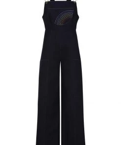 Bright & Beautiful Emma Rainbow Dreamer 60's Dungarees Denim Blue New In