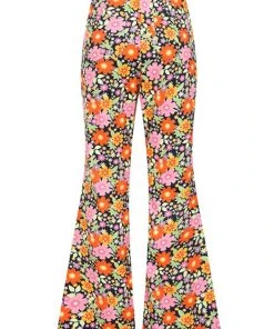 Bright & Beautiful Donna Paradise Bloom 70's Flare Trousers Multi New In
