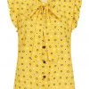 Bright & Beautiful Penny Polka Meadow 70's Blouse Yellow