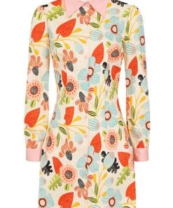 New In Bright & Beautiful Annabell Songbird Floral 60's Dress Multi