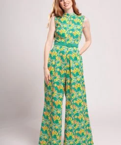 New In Bright & Beautiful Maggie Holiday 70's Trip Jumpsuit Multi