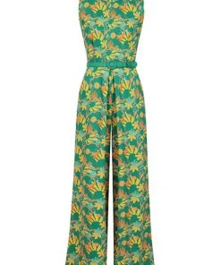 New In Bright & Beautiful Maggie Holiday 70's Trip Jumpsuit Multi