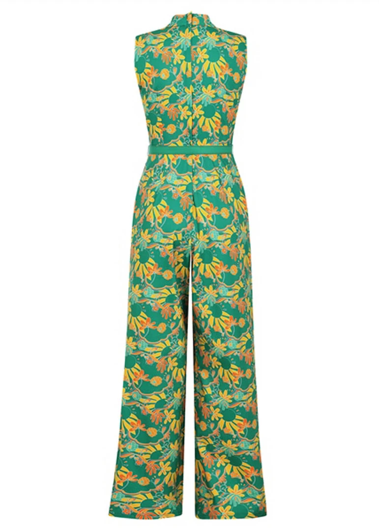 New In Bright & Beautiful Maggie Holiday 70's Trip Jumpsuit Multi