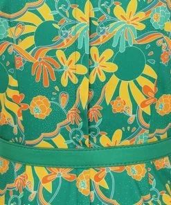 New In Bright & Beautiful Maggie Holiday 70's Trip Jumpsuit Multi