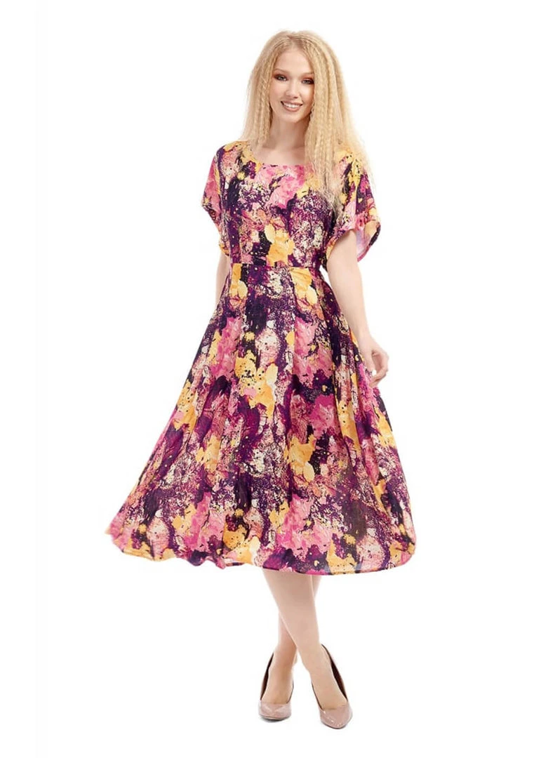 Bright & Beautiful Jenny Marble Galaxy 60's Dress