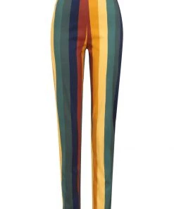 Bright & Beautiful Penny Primary Stripe 70's Trousers Multi