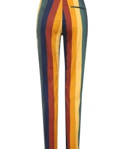 Bright & Beautiful Penny Primary Stripe 70's Trousers Multi