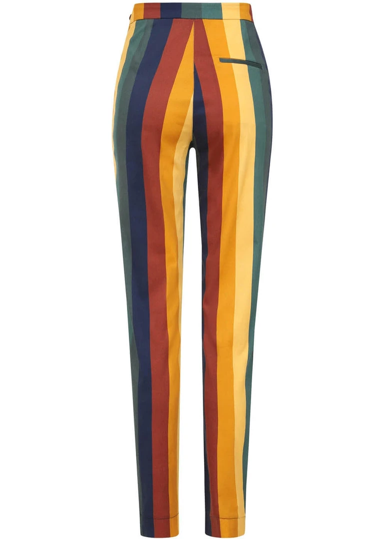 Bright & Beautiful Penny Primary Stripe 70's Trousers Multi