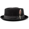 New In Brixton Stout Pork Pie Hat Black