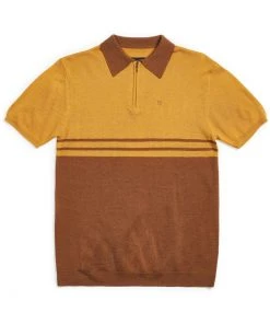 Brixton Heren Allen Knit Polo Brown