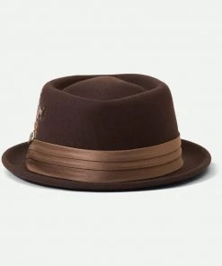 New In Brixton Stout Pork Pie Hat Brown Bronze