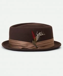 New In Brixton Stout Pork Pie Hat Brown Bronze