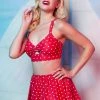 Collectif X Playful Promises Polkadot Knot 50's Bikini Briefs Skirt Red