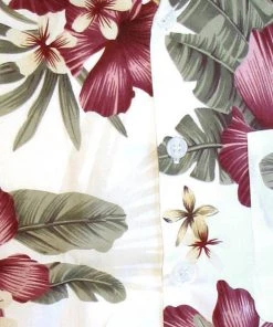 Chenaski Mens Jungle Flowers 50's Shirt Cream