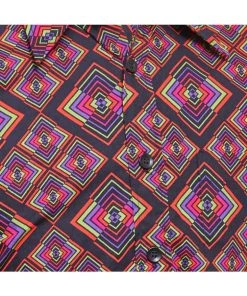 Chenaski Mens Rhombus 70's Shirt Black