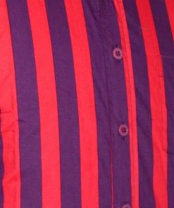 New In Chenaski Mens Stripes 70's Shirt Violet Pink