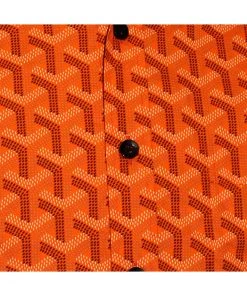 New In Chenaski Mens Bridges 70's Shirt Orange