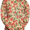 Chenaski Mens Aloha Flowers 50's Shirt Creme New In