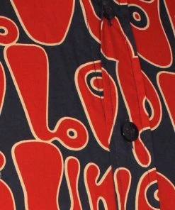 New In Chenaski Mens Moloko 70's Shirt Navy Red