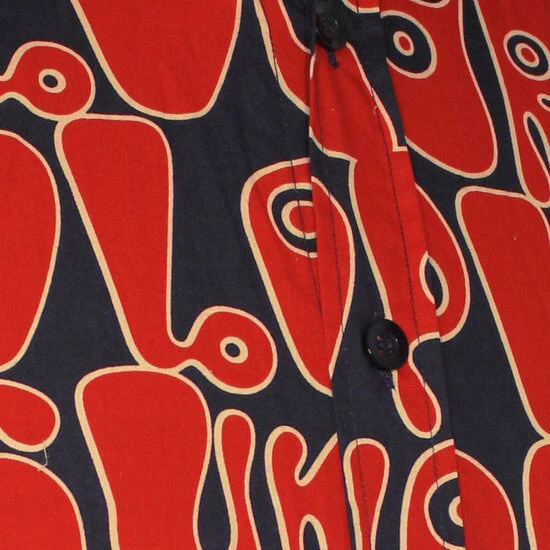 New In Chenaski Mens Moloko 70's Shirt Navy Red