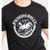 Chet Rock Men Psychobilly T-Shirt Black New In