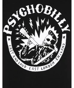 Chet Rock Men Psychobilly T-Shirt Black New In