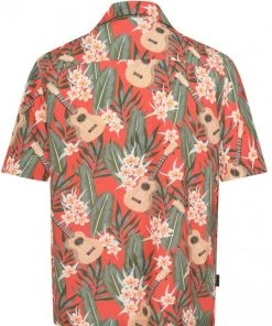 Chet Rock Mens Ukulele 50's Shirt Orange