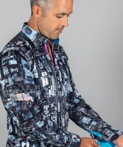 New In Claudio Lugli Mens Satelite Shirt Black