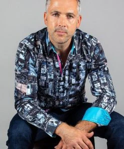 New In Claudio Lugli Mens Satelite Shirt Black