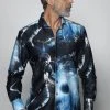 Claudio Lugli Mens Space Walk Shirt Black New In
