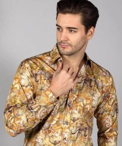 Claudio Lugli Mens Safari Shirt Beige