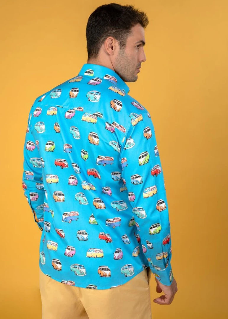 Claudio Lugli Mens Vans Shirt Blue New In