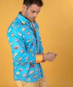 Claudio Lugli Mens Vans Shirt Blue New In