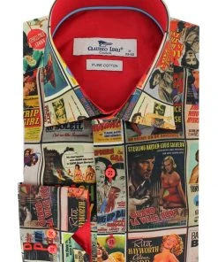 Claudio Lugli Mens Movie Posters Shirt Multi New In