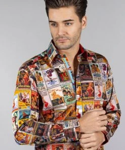 Claudio Lugli Mens Movie Posters Shirt Multi New In