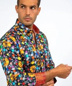 Claudio Lugli Mens Records Shirt Black New In