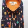 New In Claudio Lugli Mens Guitar Shirt Navy