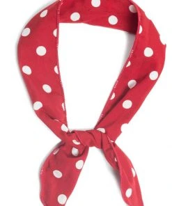 Collectif Polkadot 50's Bandana With Wire Red White New In