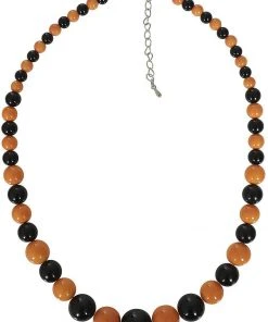 Collectif Natalie Two Tone 60's Necklace Orange Black New In