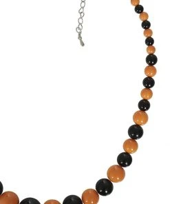 Collectif Natalie Two Tone 60's Necklace Orange Black New In