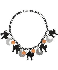 New In Collectif Lola Scaredy Cat Halloween Necklace Multi