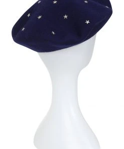 New In Collectif Starlight Stars 50's Beret Navy