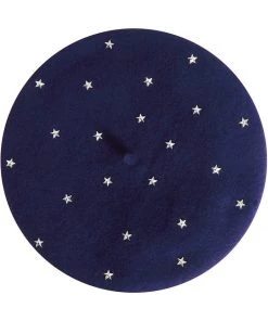 New In Collectif Starlight Stars 50's Beret Navy