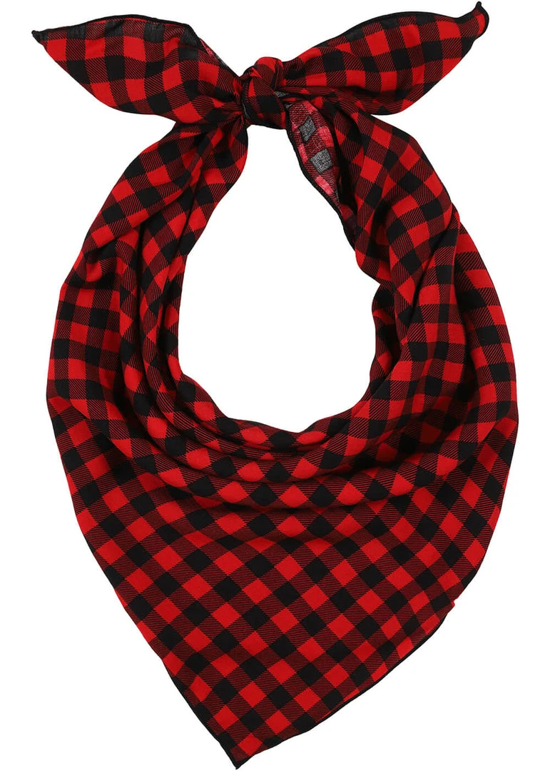 Collectif Sarah Check Square Scarf Red New In