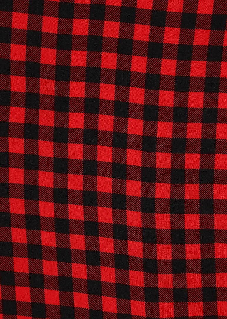 Collectif Sarah Check Square Scarf Red New In