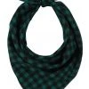 Collectif Sarah Check Square Scarf Green New In