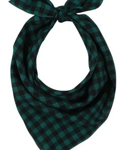 Collectif Sarah Check Square Scarf Green New In