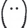Collectif Natalie Bead Set Necklace Earrings Black
