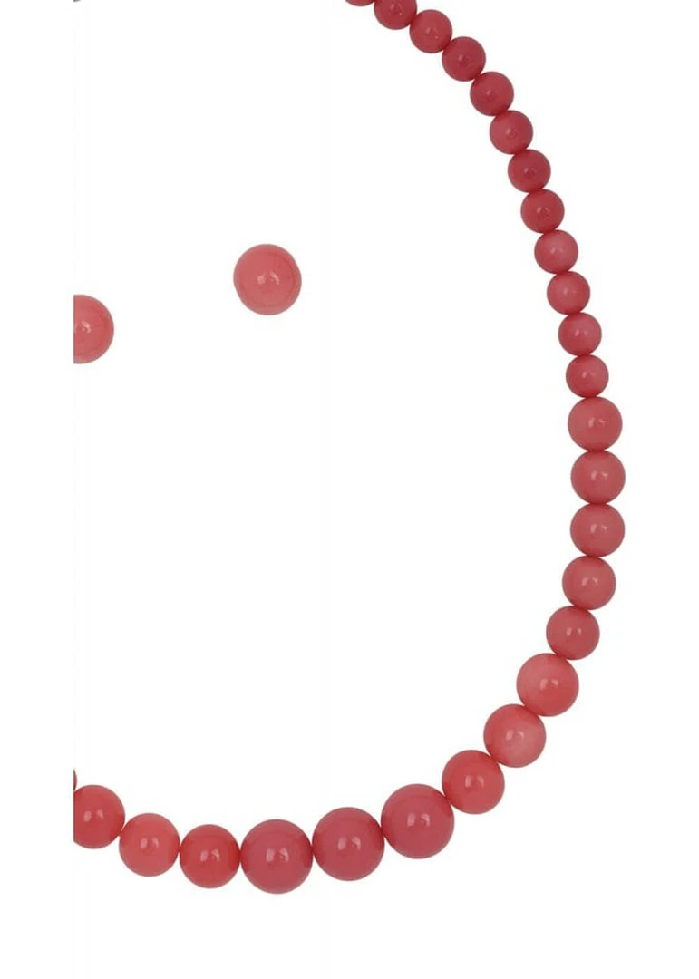 Collectif Natalie Bead Set Necklace Earrings Coral New In